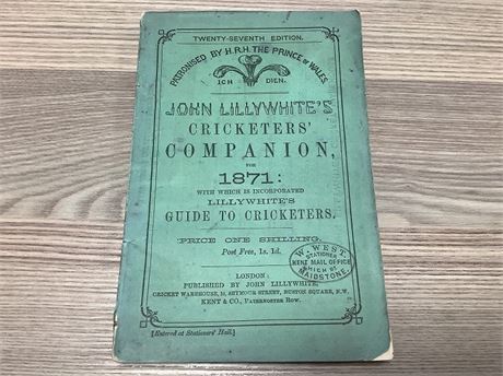 1871 Lillywhite's Cricketers' Companion