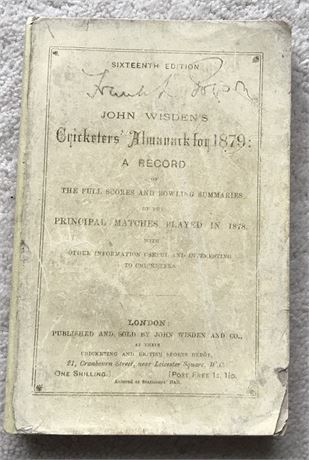1879 Paperback Wisden, Facsimile Spine.