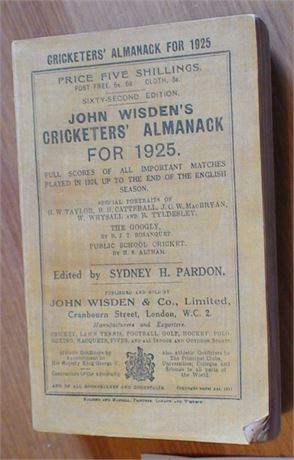 1925 Paperback Wisden with facsimile spine and covers + 6ads