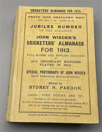 1913 Original Paperback Wisden with Facsimile Spine & Covers