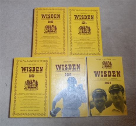 2000 - 2004 Wisdens, Linen Set (Set of 5)-Free P&P-9/10s