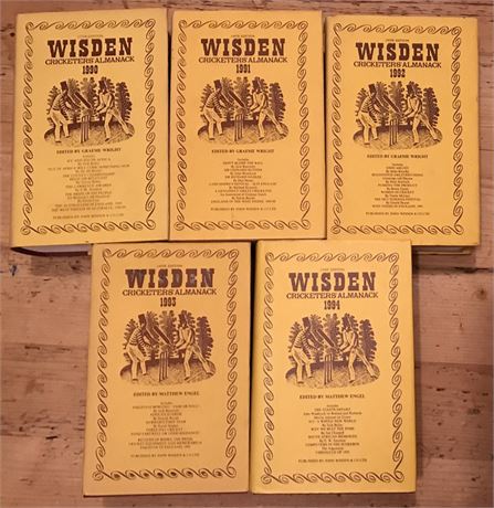 1990 - 1994 Wisdens, HBs & DJs (Set of 5)-Free P&P- 7/10s