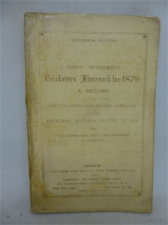 1879 WISDEN ORIGINAL WRAPPERS NEAR FINE CONDITION