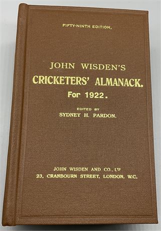 1922 Hardback Reprint - Numbered 338 of 500