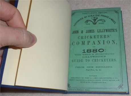 Lillywhite Companion for 1880 - Very Good Condition.