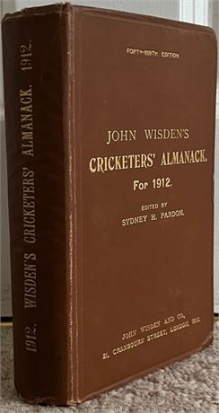 1912 Wisden Cricketers' Almanack Hardback